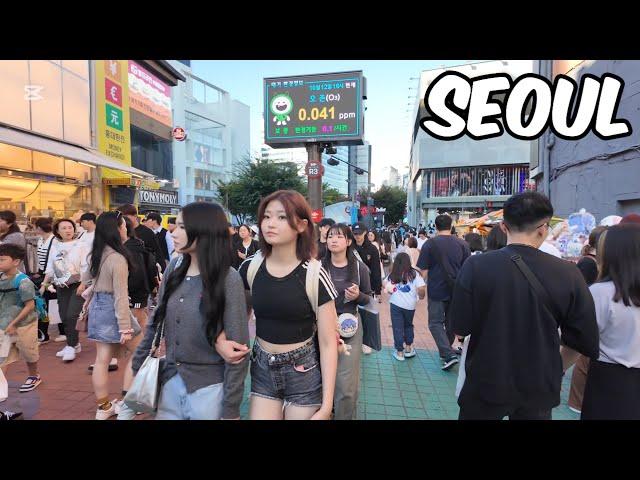 Hongdae Street Walking tour. Seoul City Korea 4k City Tour