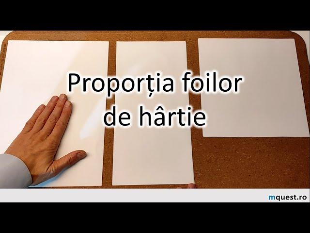 12,  Proportia foii de hartie