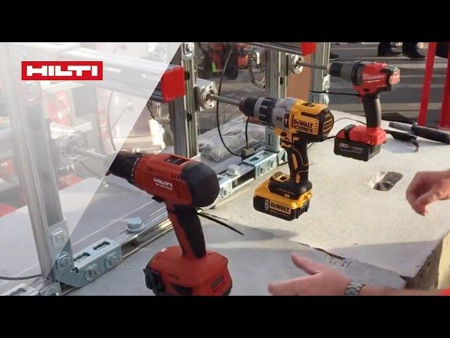 DEMO of Hilti's SF 6H-A22 ATC cordless drill featuring active torque control