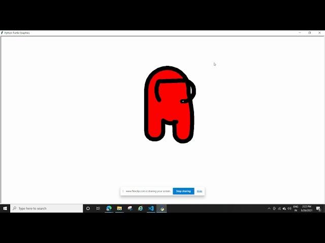 Among us character using Python & Turtle #python #graphic #amongus