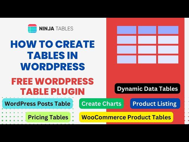 How To Create Tables In WordPress | Free WordPress Table Plugin | Ninja Tables Tutorial