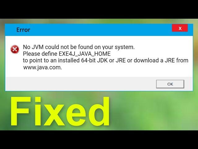 How To Fix No JVM Could be found on Your System Error Windows 10/8/7/8.1