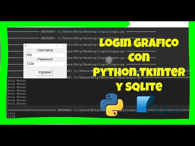 Login Grafico Hecho Con Python, Tkinter, Sqlite Part 1 #pythontutorial #sqlite #tk