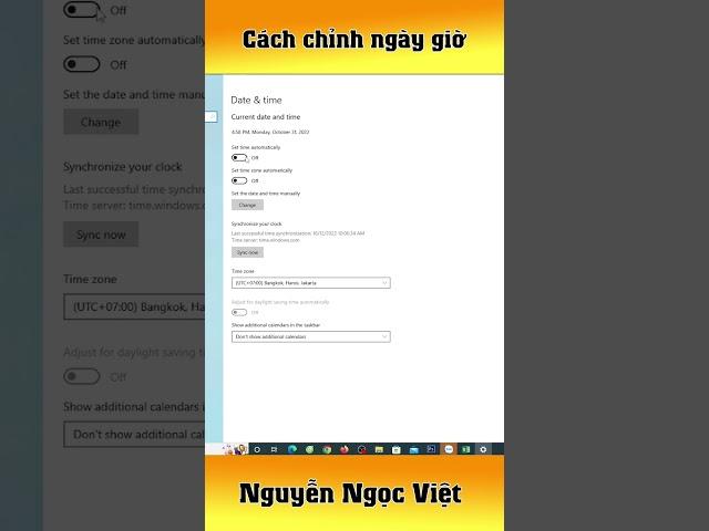 Cách chỉnh ngày giờ trên máy tính PC Laptop windows 10 mới nhất