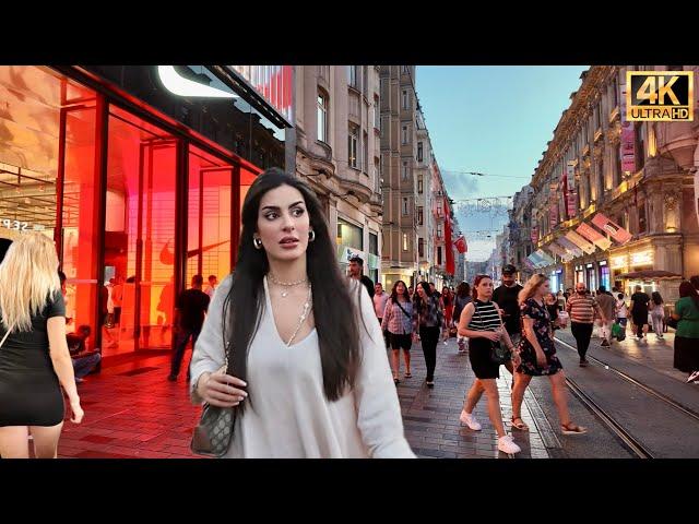 Istanbul Türkiye Nightlife, Istiklal Street, Taksim Square 4K Walking Tour