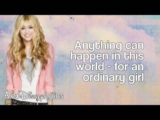 Hannah Montana - Ordinary Girl (Lyrics On Screen) HD