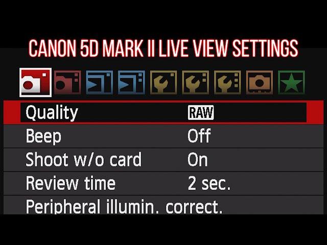 THIS is how I setup my Canon 5d Mark ii Live View