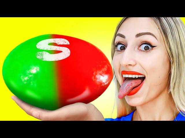 RED VS GREEN FOOD CHALLENGE | CRAZY CANDY CHALLENGES AND FUNNY SITUATIONS