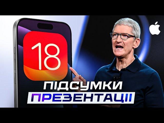 Презентація iOS 18 УКРАЇНСЬКОЮ – Підсумки Apple WWDC 2024