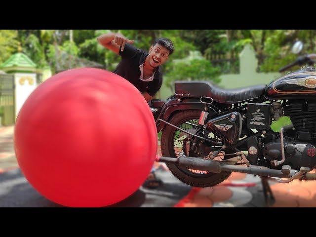 Bullet VS Giant balloon Experiment | Royal Enfield Bullet Malayalam