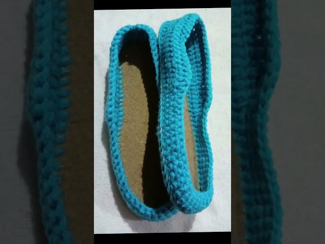 Комнатные тапочки на стельке крючком #crochet #knitting #handmade #shoes