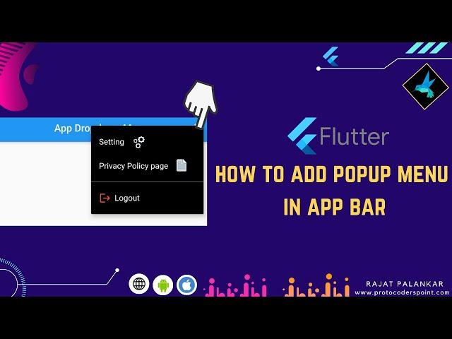 Flutter popup menu - appbar dropdown menu - three dot