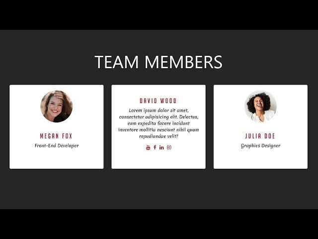 Bootstrap Team Section with Card Flip Effect | Our Team Section HTML CSS