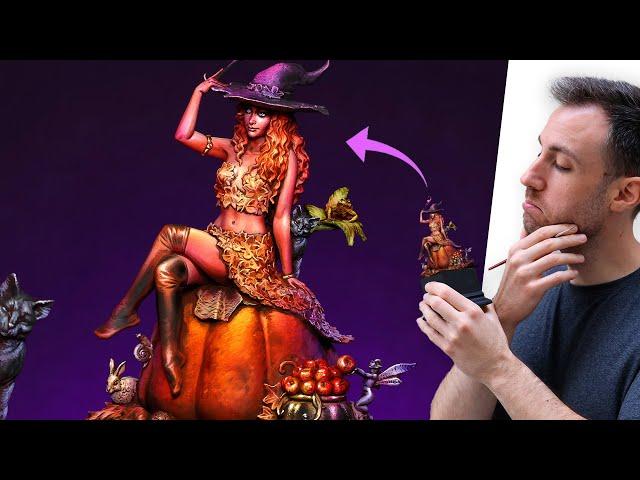 ARTE en MINIATURA para HALLOWEEN | Proceso CREATIVO de PINTURA paso a paso