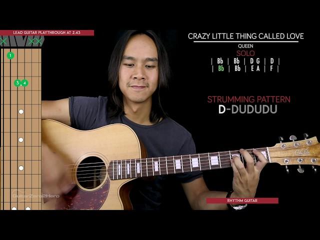 Crazy Little Thing Called Love Guitar Cover Acoustic - Queen  |Tabs + Chords|