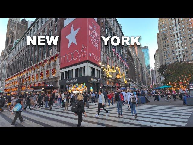 NYC Macys Holiday Square 2024  NYC's NEWEST Holiday Market 4K Holidays in New York City 2024 