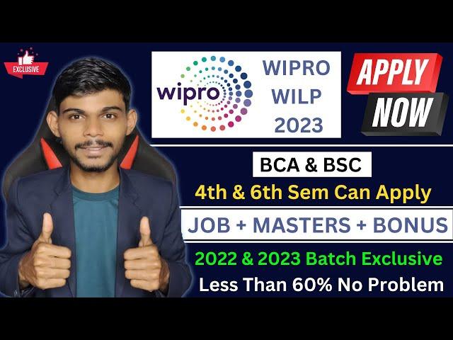 Wipro WILP Recruitment Drive 2023 | Job + MTech For Free | BCA & BSC