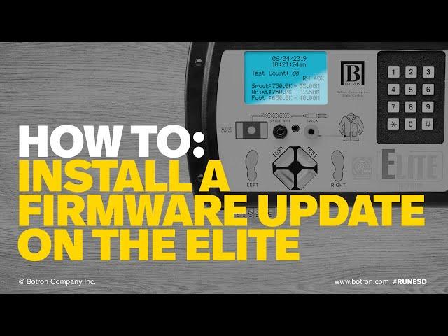 How to install a firmware update on the ELITE