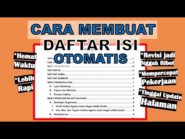 Cara Membuat Daftar Isi Otomatis, Rapi, Hemat Waktu