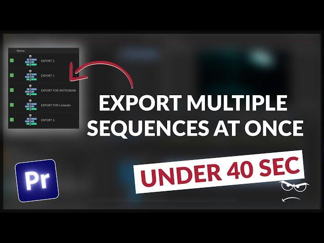 How to BATCH EXPORT Multiple Clips | Premiere Pro