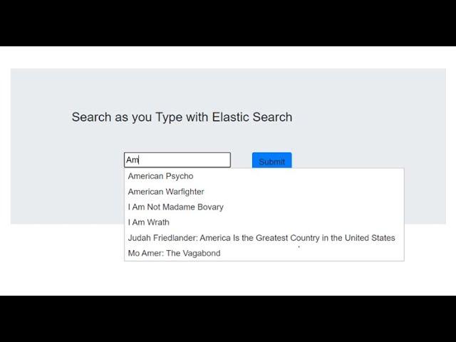 Create a autocomplete System in Elastic Search | Frontend + backend