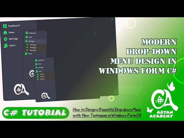 C# Modern Drop-Down Menu Design in Windows Form