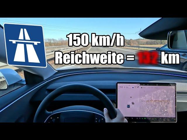 150km/h Verbrauchstest: Das neue Tesla Model 3 2024 auf der Überholspur!