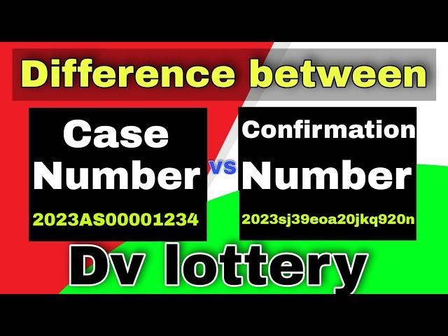 what is case number and confirmation number ? Dv lottery