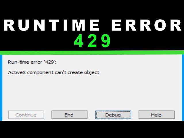 Runtime error 429 | Windows 10