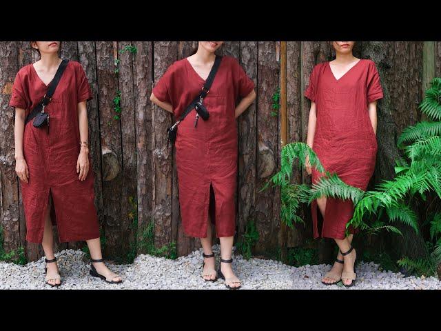 DIY Boxy Linen Dress | Loose Linen Dress | How To Make A Dress