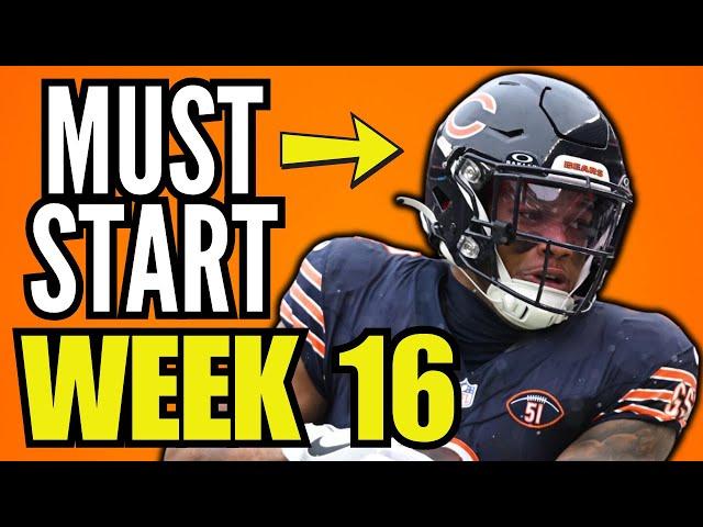 Fantasy Football Start/Sit Strategy for Week 16 (EVERY GAME)