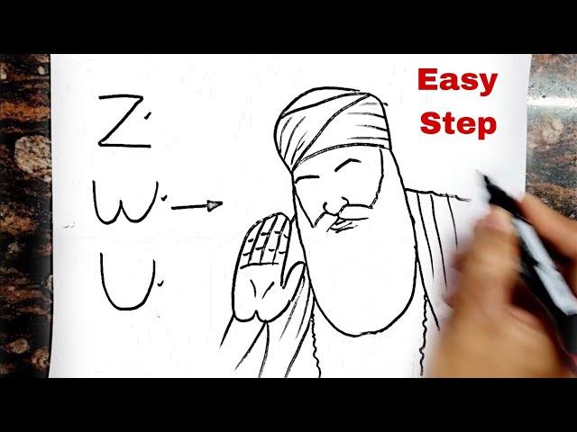 ZWU turns into Gurunanak Devji Drawing  // Easy Drawing