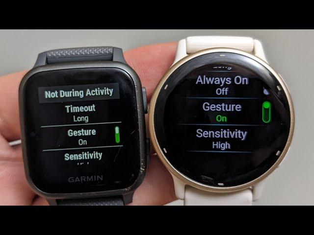 Lift Wrist to Wake up Screen Gesture - Garmin Venu 3 , Venu 2 , Venu 2 SQ , Venu , Venu SQ