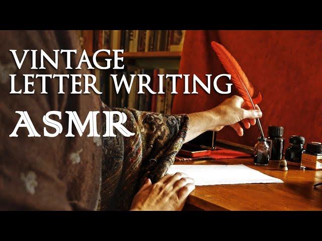 Old Fashioned Letter Writing | Cozy Cinematic ASMR (papers, nib feather pen, inaudible whispers)