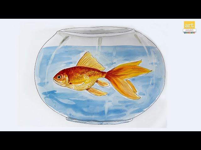 Aquarium Fish drawing II Gold Fish drawing II #artjanag