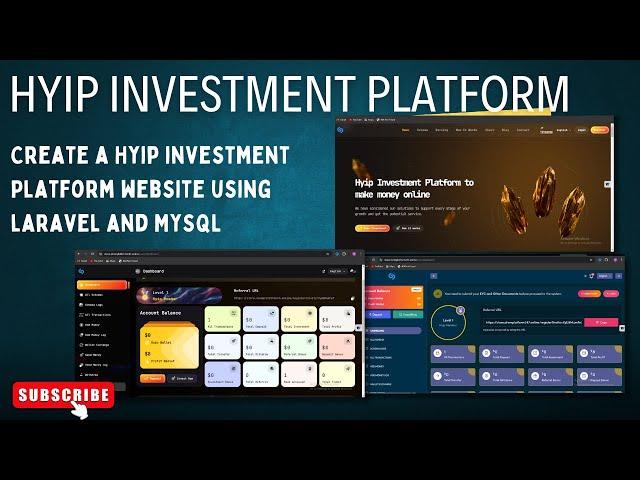 Create An Advanced Hyip Investment Platform Website | Laravel and MySQL | Hyip Rio Source code