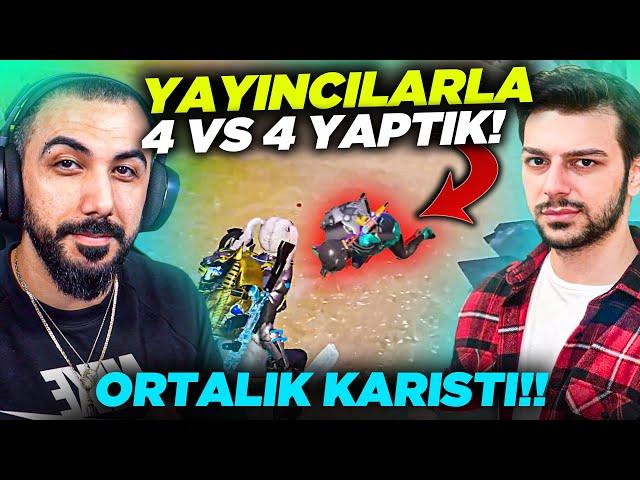 5 ÜNLÜ YAYINCI TAKIMIYLA EĞLENCELİ 4 VS 4 ATTIK!! | PUBG MOBILE