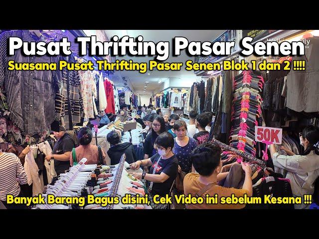 Suasana Pusat Thrifting Pasar Senen Blok 1 dan 2 saat Hari Libur