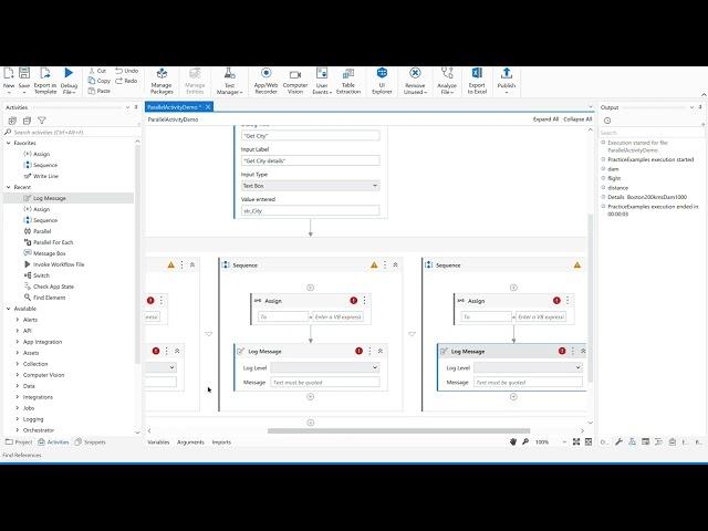 Parallel Activity example in UiPath | to execute more child branches