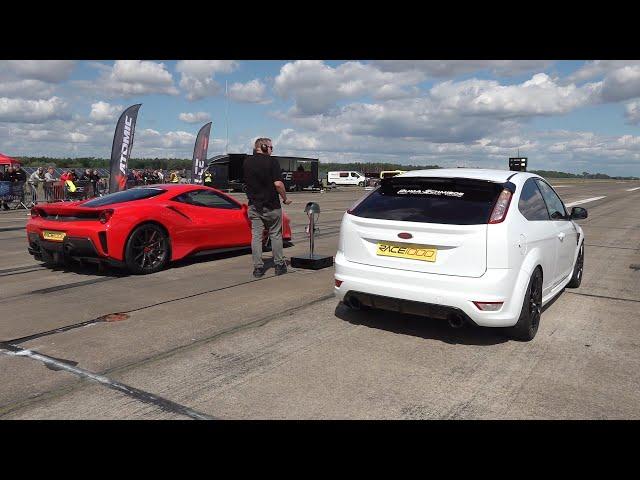 750HP Ford Focus ST vs Ferrari 488 Pista