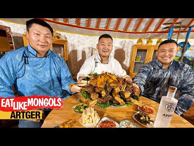 Mighty Mutton Shank Feast for Mighty Mongolian Wrestlers! Mukbang Nomads | Eat Like Mongols