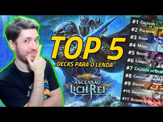 TOP 5 Melhores decks do momento para chegar no rank lenda | Janeiro 2023 | Hearthstone | Lich Rei