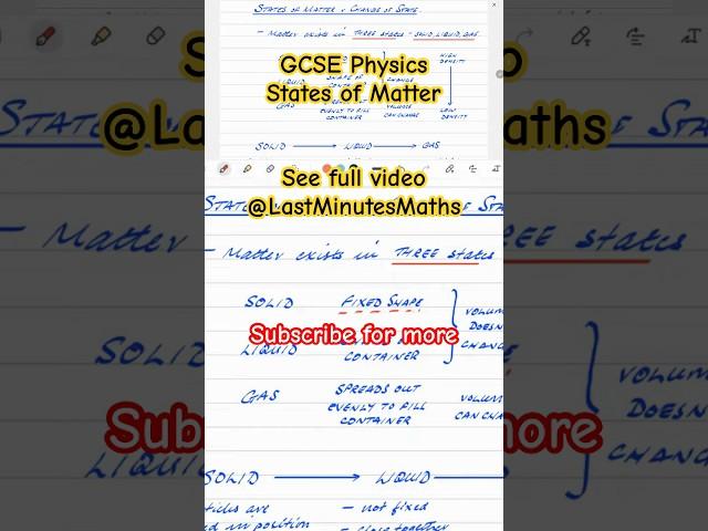 GCSE Physics Paper 1 States of Matter see full video #aqa #ocr #edexcel #gcsephysics #gcsescience