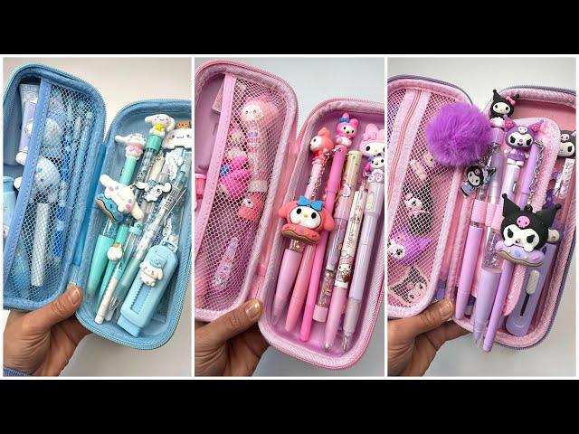 Packing KUROMI and MY MELODY and CINNAMOROLL Pencil Case | ASMR | Paper sanrio