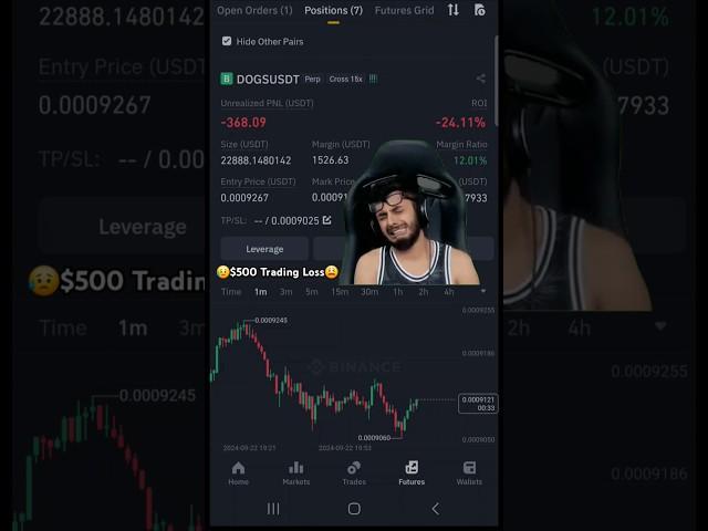 Carry is crying after crypto trading Loss | $500 Loss in Futures Trading #trading #loss