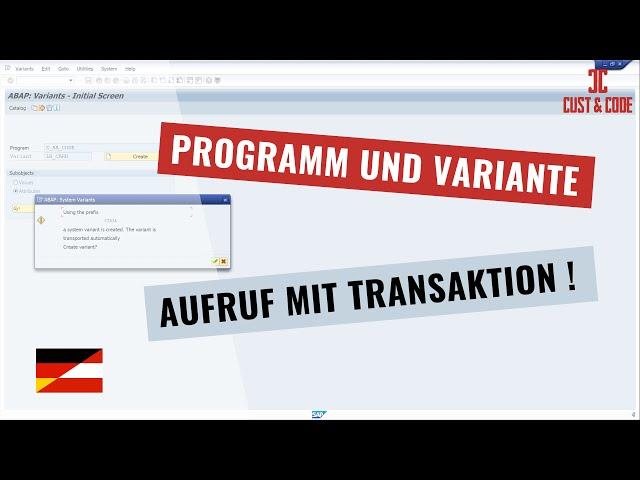 Programm und Variante - Aufruf mit Transaktion [deutsch]