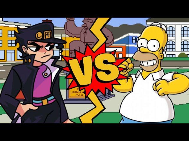 M.U.G.E.N. Battles | Jotaro Kujo vs Homer Simpson | JoJo's Bizarre Adventure vs The Simpsons