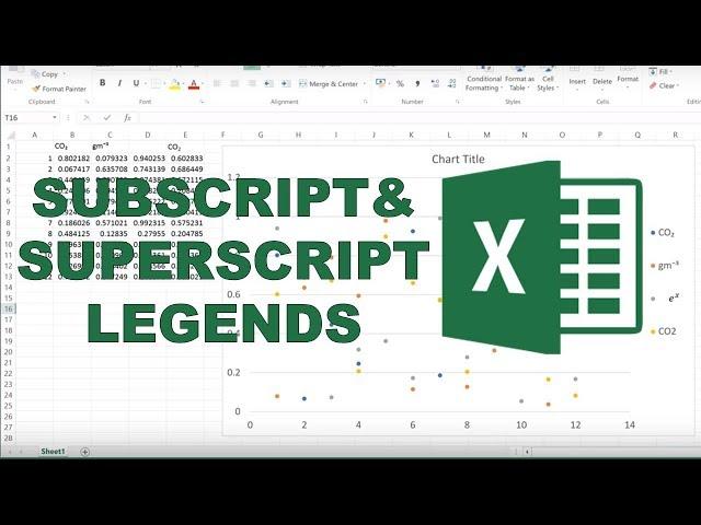 How to add subscripts and superscripts into legends in excel