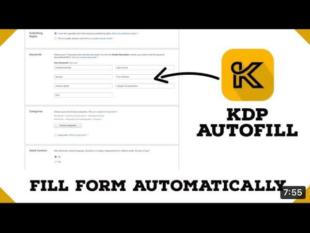 Kdp Auto Fill  Extension Amazon KDP chrome Extension for Automation