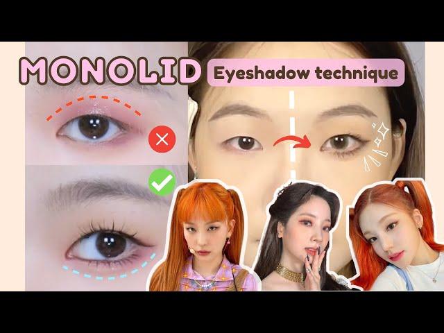 How to MONOLID Eyes EFFECTIVE Makeup with NO TAPE + Make your Eyes Look BIGGER